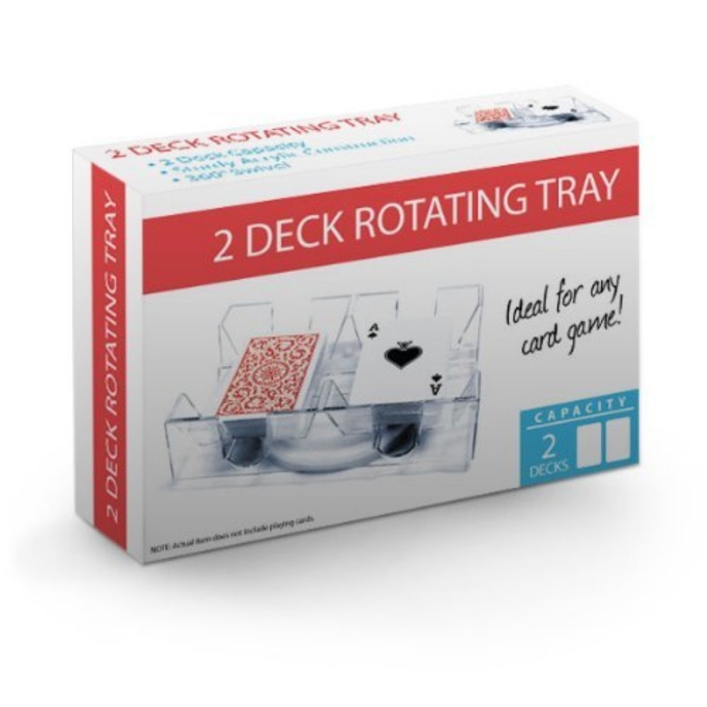 Brybelly 2 Deck Revolving Rotating Playing Card Tray Include 2 Set Cards